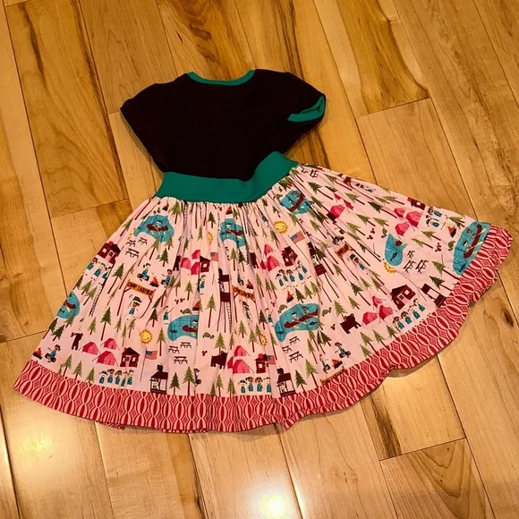 KPea Playful Graphic Dress with Black Top - Picture 4 of 5